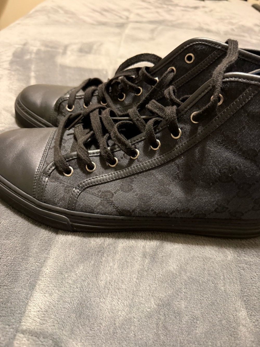 Men's Black High-Top Casual Sneakers